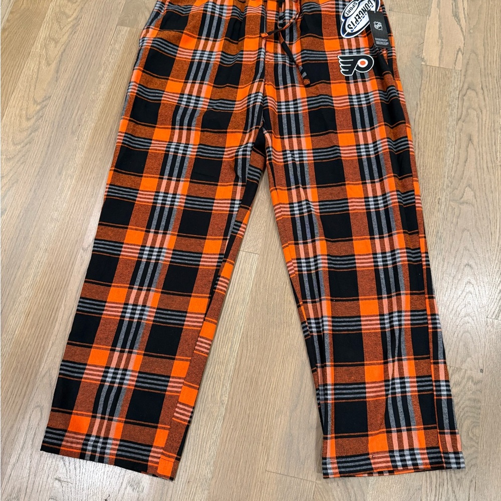 NHL Concepts Sport Philadelphia Flyers Orange and Black Plaid Pajama Pants - NWT